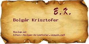Bolgár Krisztofer névjegykártya